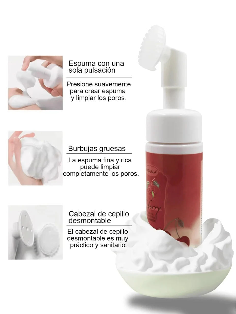Limpiador Facial de Cereza con Cepillo – 150ml Limpiador Facial de Cereza con Cepillo – 150ml
