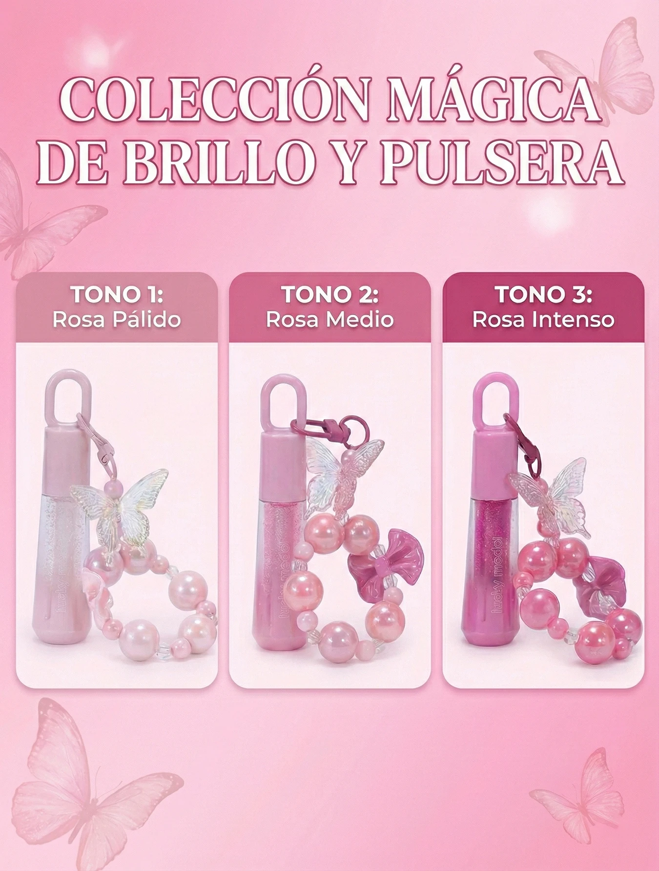 Brillo Labial con Pulsera de Mariposa Brillo Labial con Pulsera de Mariposa