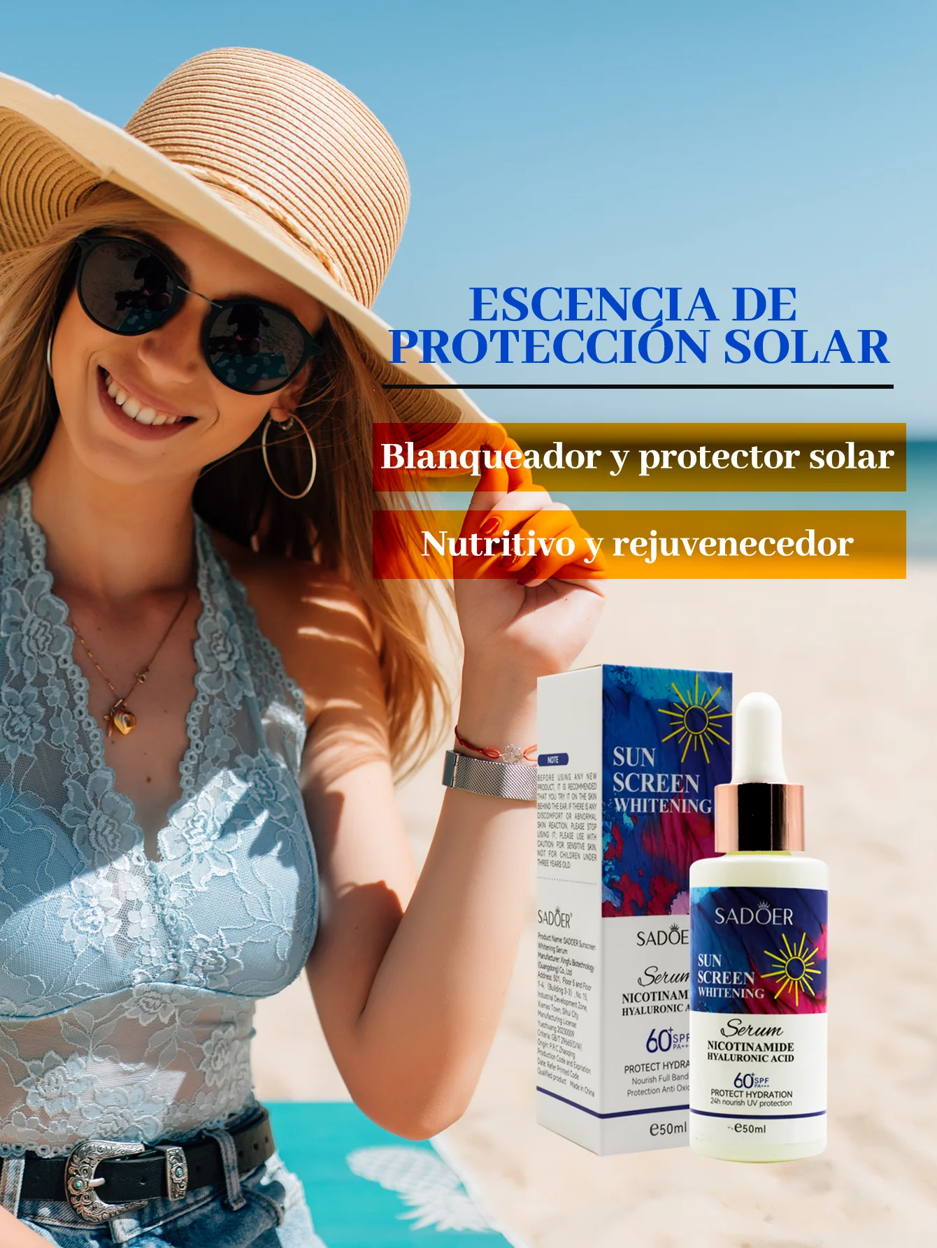 Suero con protección solar UVA/UVB con FPS para la cara Suero con protección solar UVA/UVB con FPS para la cara