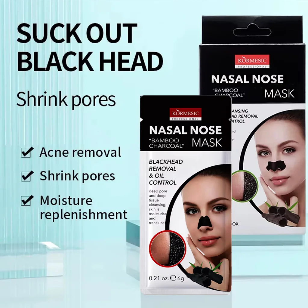 Parche nasal de carbón de bambú para eliminar puntos negros Parche nasal de carbón de bambú para eliminar puntos negros