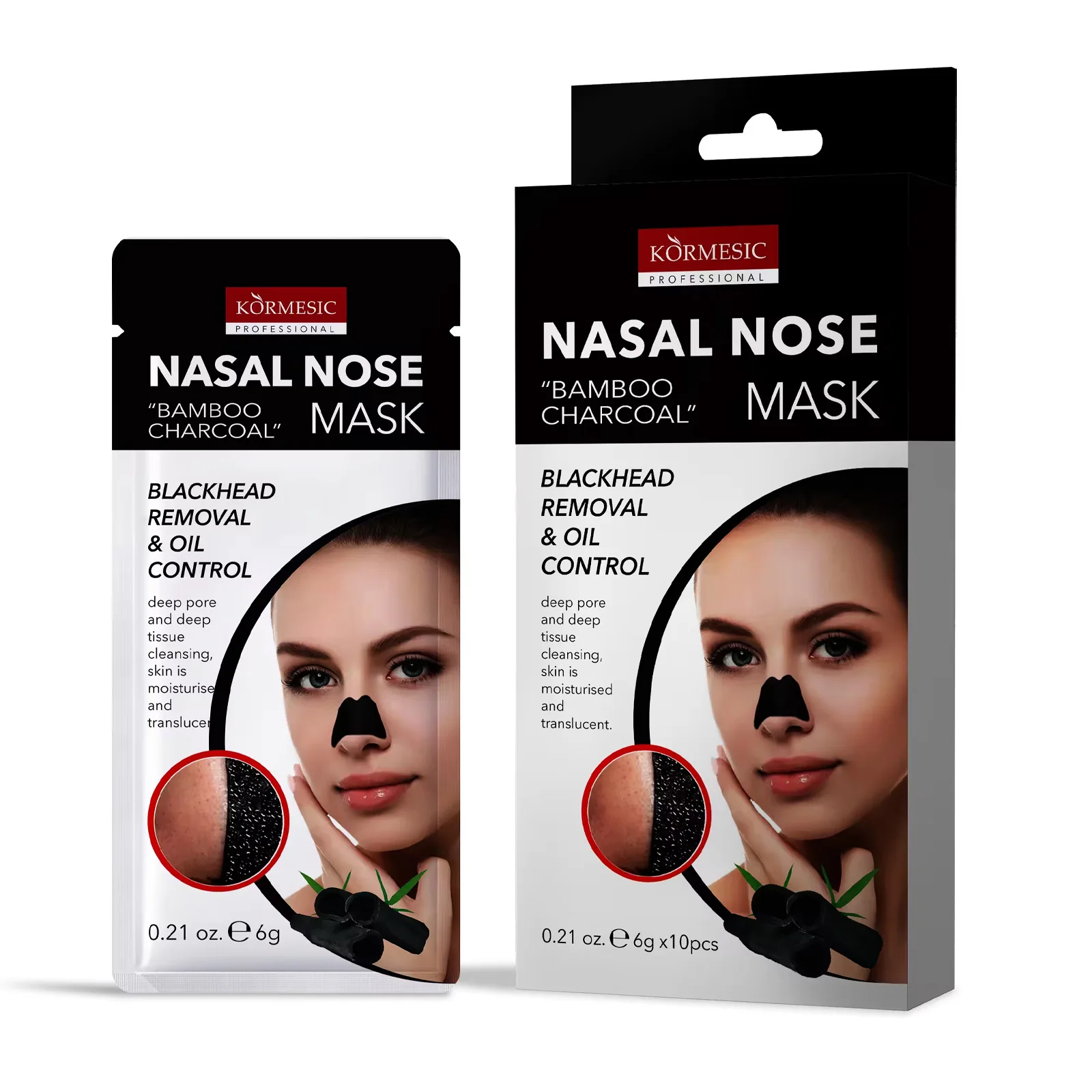 Parche nasal de carbón de bambú para eliminar puntos negros Parche nasal de carbón de bambú para eliminar puntos negros