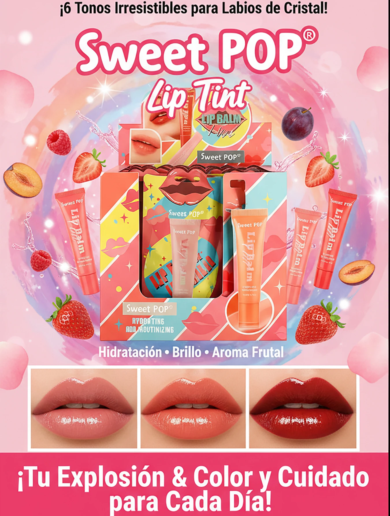 Bálsamo Labial Frutal 6 Tonos Hidratante Bálsamo Labial Frutal 6 Tonos Hidratante