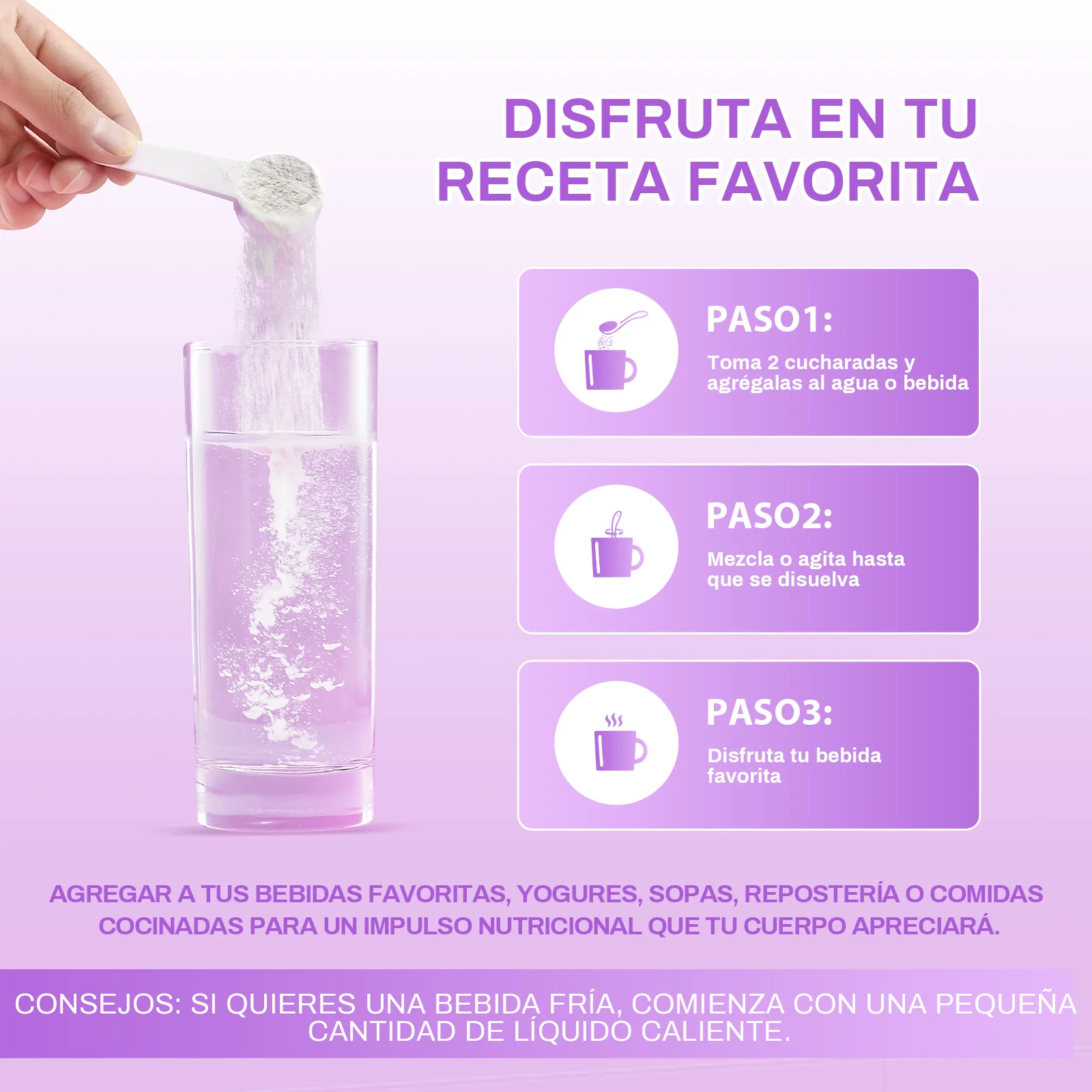 Polvo de Péptidos de Colágeno Hidrolizado Múltiple con Tipos I II III V X Biotina y Vitamina C Polvo de Péptidos de Colágeno Hidrolizado Múltiple con Tipos I II III V X Biotina y Vitamina C