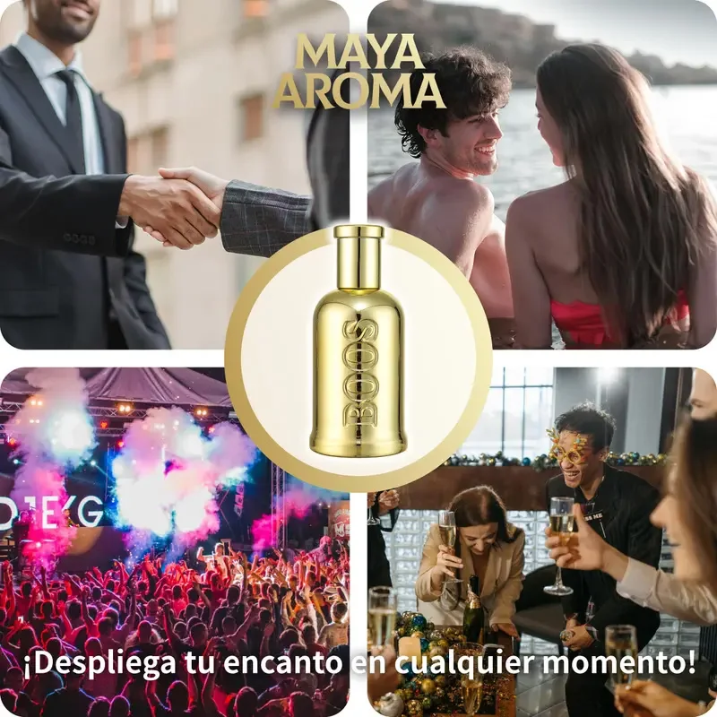 Perfume dorado de moda para hombre 100 ml aroma amaderado fresco Perfume dorado de moda para hombre 100 ml aroma amaderado fresco