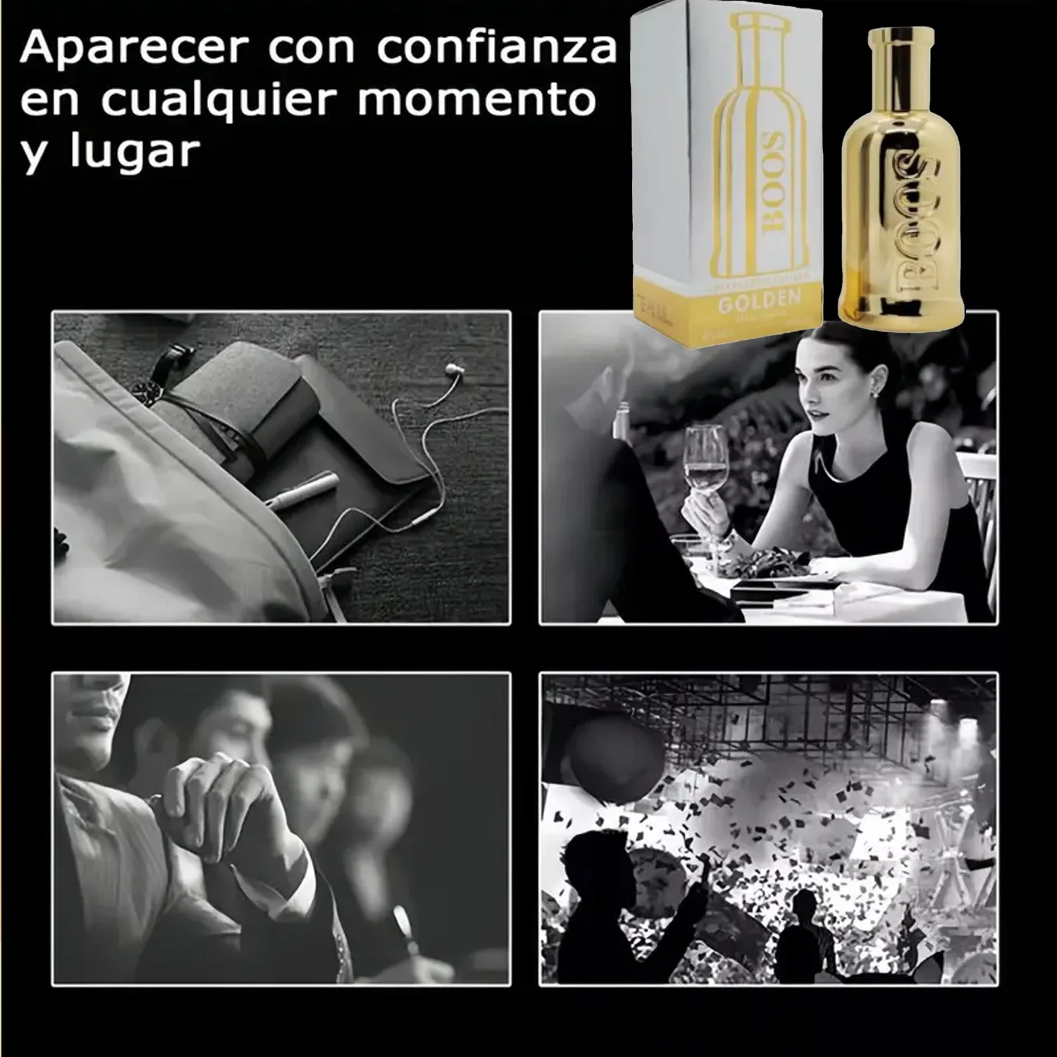 Perfume dorado de moda para hombre 100 ml aroma amaderado fresco Perfume dorado de moda para hombre 100 ml aroma amaderado fresco