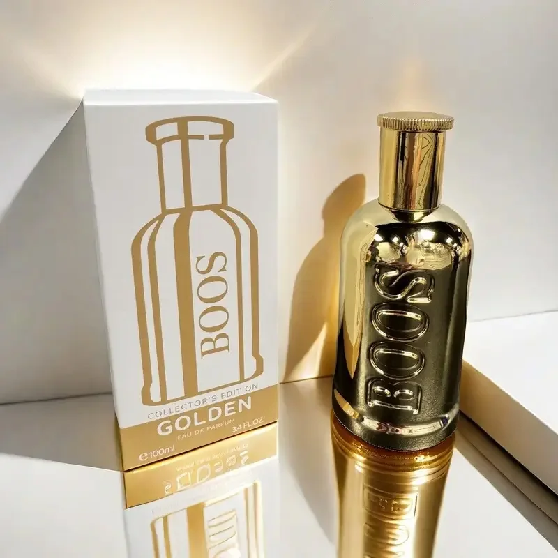 Perfume dorado de moda para hombre 100 ml aroma amaderado fresco Perfume dorado de moda para hombre 100 ml aroma amaderado fresco