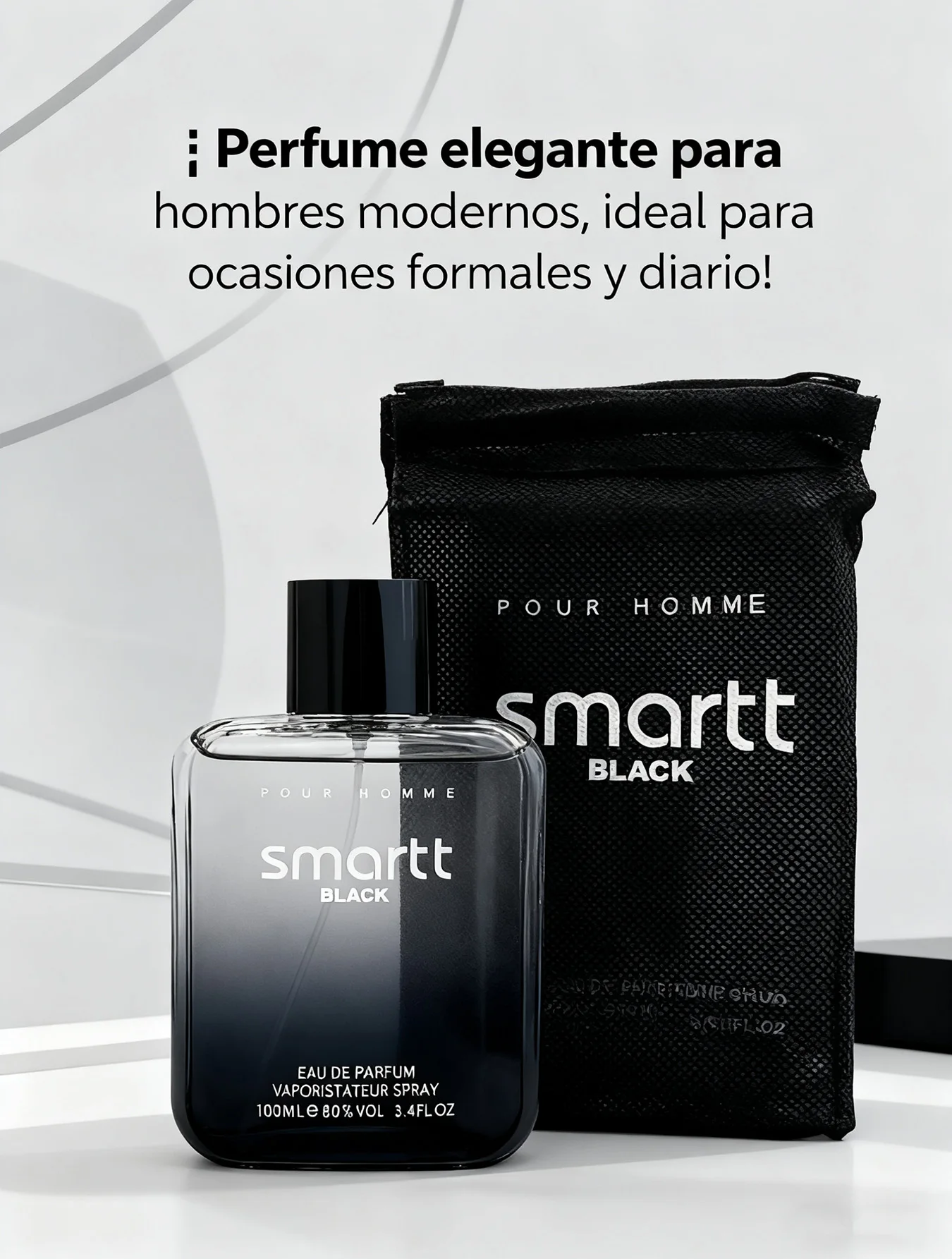 Perfume de Hombre Smartt Black 100ml Fuerte y Larga Duración Perfume de Hombre Smartt Black 100ml Fuerte y Larga Duración